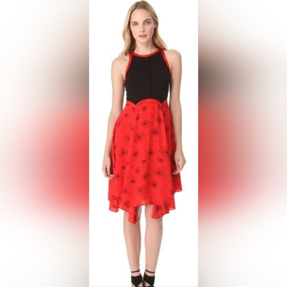 Viva Vena High Neck Button Front Dress, VGUC, Size M